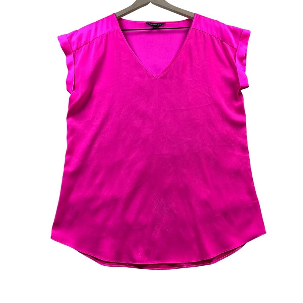 Express - Woman's Short Sleeve Blouse | Hot Pink – Size: L